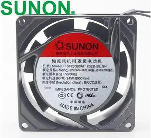 1pcs SF23080AT 2082HBL.GN fan AC 220V~230V Metal frame for fish tank cabinet cooling fan 8025 8cm 80mm