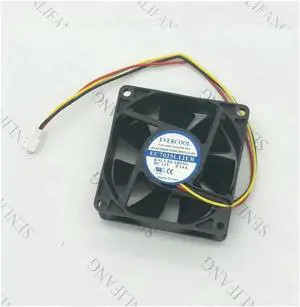for 70mm fan EC7025L12ER For EVERCOOL 7025 DC12V 0.14A Three-wire Silent Heat Dissipating Fan