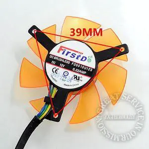 video card fan Graphics card fan 45mm diameter blades 39mm pitch 4P 12V 0.22AMP FD5010U12S