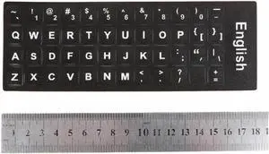Aomoproing US English Keyboard ticker Non-Transparent Opaque Black with White color Letter
