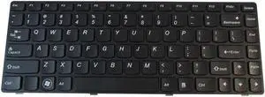 Aomoproing replacement keyboard for Lenovo Ideapad Y480 Y485 Non-Backlit with Black Frame