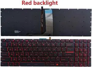 Aomoproing  replacement keyboard for MSI GF75 Thin 9SD 9SC 9SE 8RC 8RD 8RCS MS-17F1 US Red Backlight