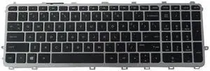Aomoproing  Keyboard with Silver Frame for HP Envy TouchSmart 15-J 17-J Laptops