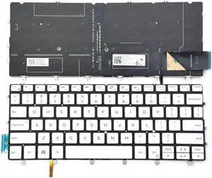 Aomoproing replacement keyboard for DELL XPS 13 9380 9370 9305 7390 US English Backlit white