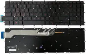 Aomoproing  Laptop US Keyboard Red Letter Backlit No Frame Replacement for Dell G3 3579 3779