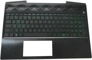 Aomoproing replacement keyboard for HP Pavilion 15-CX 15T-CX with Palmrest Green Backlit L20671-001