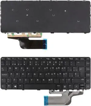 Aomoproing Keyboard for HP 430 G3 430 G4 440 G3 440 G4 445 G3 BLACK Frame BLACK Win8 US