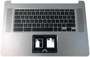 Aomoproing replacement keyboard for Acer Chromebook 15 CB515-1HT Silver Palmrest including US 6B.GP3N7.016