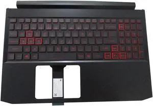 Aomoproing replacement keyboard for Acer Nitro AN515-44 AN515-55 Palmrest US Backlit 6B.Q7KN2.033 Red Keys