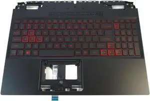 Aomoproing replacement keyboard for Acer Nitro 5 AN515-58 Palmrest including Backlit with Red Keys 6B.QFJN2.001