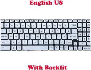 Aomoproing Replacement keyboard for Monochrome Backlit US Keyboard For MSI Sword 15-A12U A12UC A12UD A12UE A12UG/S