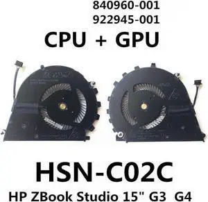 Aomoproing Gpu and Cpu cooling fan for HP ZBook Studio G3 G4 840960-001 NS75C07-15C04