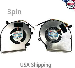 Aomoproing Gpu and Cpu cooling fan for MSI GE62 GP62 6QG 6QF 6RF 2QE Series 3Pin