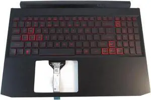 Aomoproing replacement keyboard for Acer Nitro AN515-57 with Palmrest Red Backlit 6B.QEXN2.001