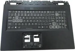 Aomoproing replacement keyboard for Acer Nitro AN517-42 AN517-55 Palmrest Backlit - White color Keys 6B.QFWN2.001