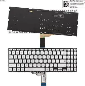 Aomoproing  US Keyboard for ASUS Vivobook X512 X512FA X512DA X512UA X512UB SILVER Backlit
