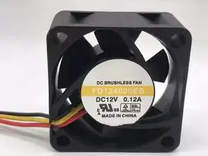 for 4020 FD124020EB DC12V 0.12A Ultra Durable Dual Ball 4CM Cooling Fan