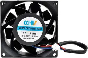 CHT8024BX-R38B 8cm 80mm fan 80x80x38mm 8038 DC24V 1.80A 3 lines 3pin high air volume cooling fan for inverter cabinet