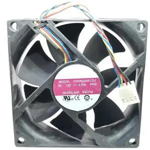 DC12V 0.70A DS08025R12U P497 8025 8cm 4-Wire Chassis Cooling Fan
