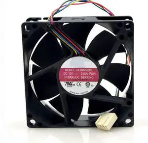 for DL08025R12U 12V 0.50A 3600RPM 58CFM 80X80X25MM 4-Wire Cooling Fan for DL08025R12U 12V 0.50A 3600RPM 58CFM 80X80X25MM 4-Wire Cooling Fan