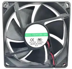 DC12V 0.08A CHA8012RL-20B 8020 8cm 2-Wire Silent Cooling Fan