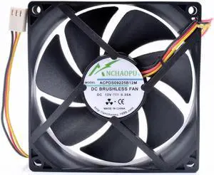 DS09225B12M 9cm 9025 92x92x25mm 12V 0.35A 3 lines 3pin double ball large air volume cooling fan