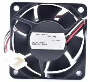 DC24V 0.10A D06K-24TS10 03B(AX) 6025 6cm 3-Wire Chassis Cooling Fan DC24V 0.10A D06K-24TS10 03B(AX) 6025 6cm 3-Wire Chassis Cooling Fan