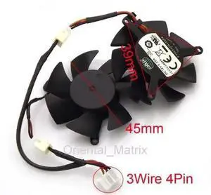 FY04510H12SAA 12V 0.2A 4Pin 3Wire 45mm 39 * 39 * 39mm for R6450 6570 6670 Graphics/Video Card Cooler Cooling Fan
