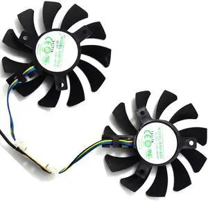 Graphics Card Cooling Fans Suitable forZOTAC GeForce GTX 970 Series Desktop GA81S2U GA81O2U 75mm 12V 0.38A 4Pin Video Card Cooler Fans GPU Fan (2PCS)
