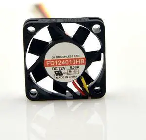 DC12V 0.09A FD124010HB 4010 4cm 3 Wire Dual Ball Silent Cooling Fan