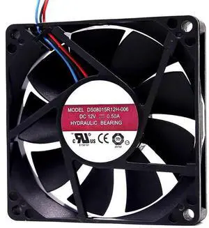 DC12V 0.50A DS08015R12H-006 8015 8cm 3-wire magnetic bearing cooling fan DC12V 0.50A DS08015R12H-006 8015 8cm 3-wire magnetic bearing cooling fan