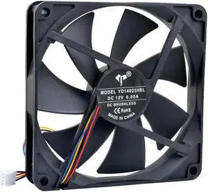 YD14025HBL 14cm 140mm fan 140x140x25mm DC12V 0.80A 4pin pwm high airflow cooling fan for case power supply