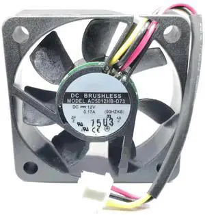 DC12V 0.17A AD5012HB-D73 5010 5cm 3-Wire Ball Bearing Cooling Fan