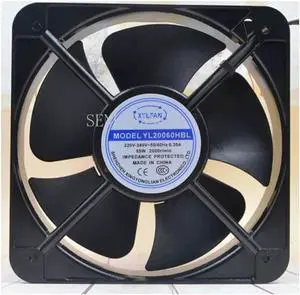 YL20060HBL AC 220V-240V 0.35A 50\/60HZ 55W 2600RPM 2 Wires Double Ball Bearing AC Cooling Fan