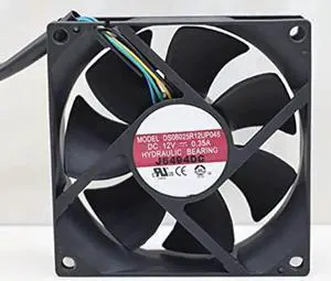 for DS08025R12UP048 12V 0.35A 4.2W 3000RPM 32CFM 80X80X25MM 4-Wire Cooling Fan