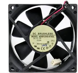 for AD0812HS-A70GL 12V 0.25A 2500RPM 33CFM 80X80X25MM 2-Wire Cooling Fan