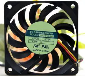 for P1127010LB1F 12V 0.10A 1.20W 70X70X10MM 3-Wire Cooling Fan