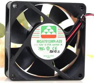 for MGA7012MR-A25 12V 0.17A 2.04W 3000RPM 25CFM 70X70X25MM 2-Wire Cooling Fan