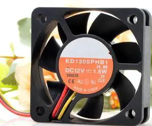 for KD1205PHB1 12V 1.5W 6500RPM 50X50X15MM 3-Wire Cooling Fan