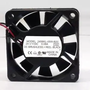 DC24V 0.08A 2406KL-05W-B20 6015 6cm 2-wire double ball bearing inverter cooling fan