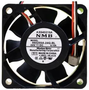 06025SA-24Q-BL 24V 0.13A 6025 Cooling Fan, 60X60X25MM 3-Wire 06025SA-24Q-BL 24V 0.13A 6025 Cooling Fan, 60X60X25MM 3-Wire
