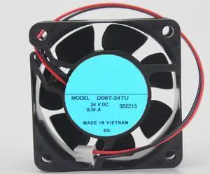 for D06T-24TU 24V 0.10A 3000RPM 60X60X25MM 2-Wire Cooling Fan for D06T-24TU 24V 0.10A 3000RPM 60X60X25MM 2-Wire Cooling Fan