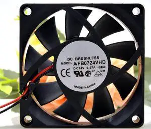 for AFB0724VHD 24V 0.27A 5000RPM 50CFM 70X70X20MM 2-Wire Cooling Fan for AFB0724VHD 24V 0.27A 5000RPM 50CFM 70X70X20MM 2-Wire Cooling Fan