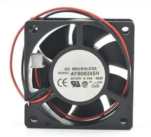 AFB0624SH DC24V 0.18A 4.32W 4500RPM 60X60X25mm 2-Wire Cooling Fan 6025mm AFB0624SH DC24V 0.18A 4.32W 4500RPM 60X60X25mm 2-Wire Cooling Fan 6025mm