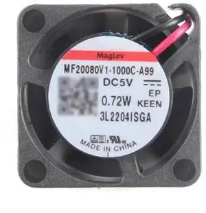 DC5V 0.72W MF20080V1-1000C-A99 2008 2cm 2-wire axial flow cooling fan