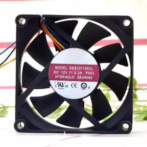 for DSSC0715R2L 12V 0.3A 7015 7cm CPU Fan PWM Temperature Control Heat Sink, 4, black