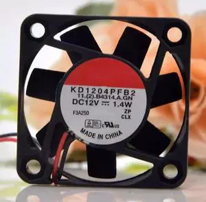 for KD1204PFB2 12V 1.4W 4010 4CM2 Dual Ball Silent Fan, black