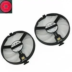 Red LED Graphics Card Cooling Fans Suitable forXFX Radeon RX 470 480 RS RX 470D 570 RX 580 EDITIE Crimson Series Desktop FDC10U12S9-C (Red LED Fans) 93mm 12V 0.45A 4Pin GPU Fan (2PCS)