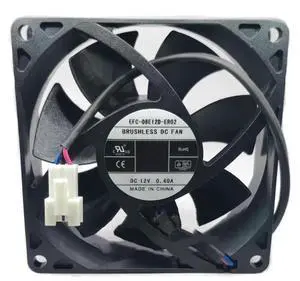 DC12V 0.40A EFC-08E12D-EF02 8025 8cm 3-Wire Cooling Fan DC12V 0.40A EFC-08E12D-EF02 8025 8cm 3-Wire Cooling Fan