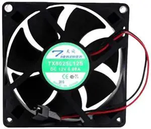 for TX8025L12S 12V 0.08A 80X80X25MM 2 -wire cooling fan
